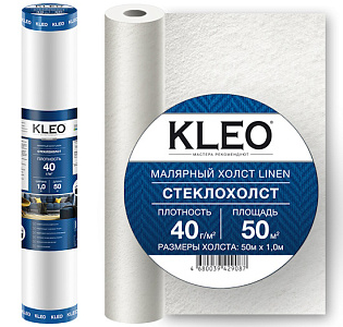 Kleo Стеклохолст молярный Linen 40/50 для спальни для гостиной для кабинета для загородного дома для комнаты для прихожей белый
